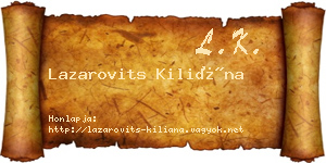 Lazarovits Kiliána névjegykártya
